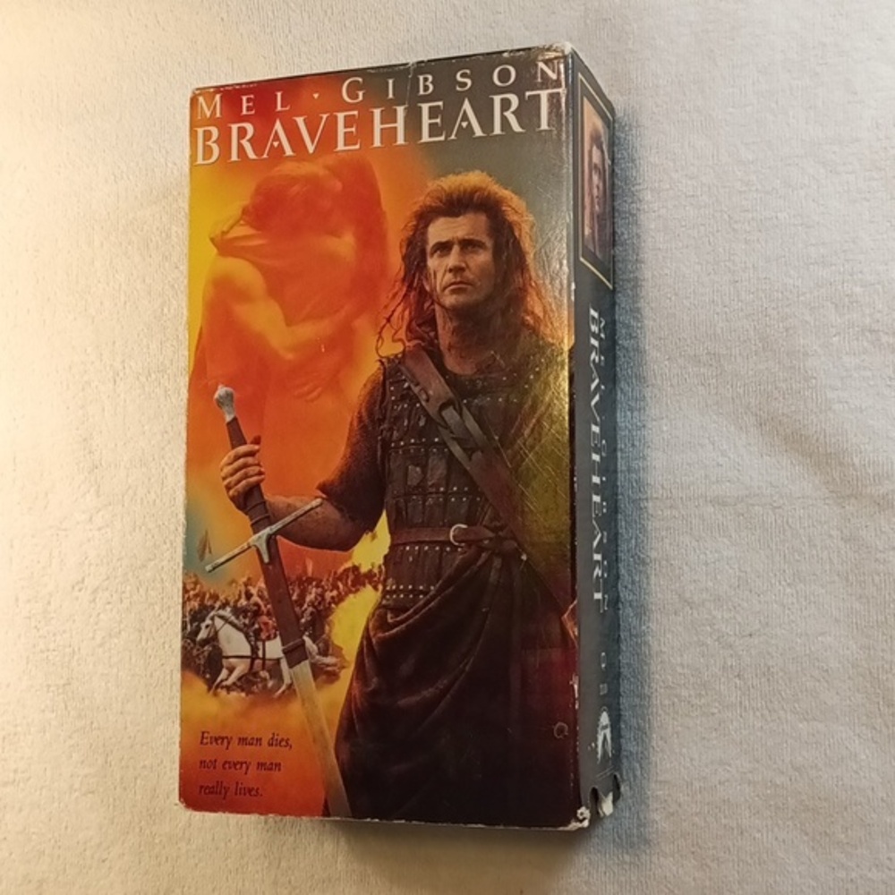 VHS Movie "Braveheart", starring Mel Gibson. Two tapes. Vintage